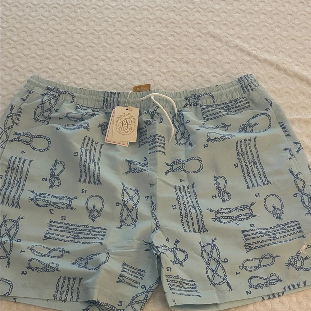 The Beaufort Bonnet Company Blue Nautical Swim Trunks - Picture 1 of 2